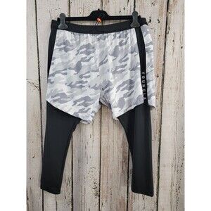 CCN Men's XL YoungLA Legging & Shorts Layered Bodybuilding Weight Lifting Pants